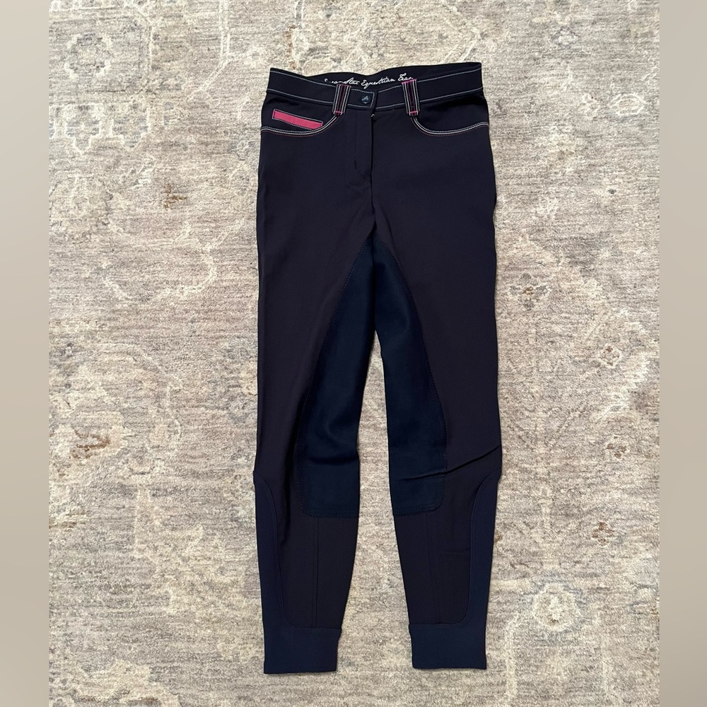 NEW Euro-Star Womens Laura Full Seat Breeches 22 Navy/Pink